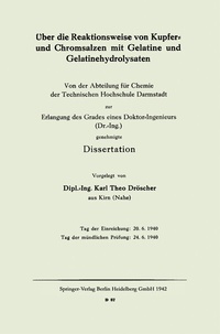 Abbildung von: Über die Reaktionsweise von Kupfer- und Chromsalzen mit Gelatine und Gelatinehydrolysaten - Springer