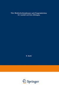 Abbildung von: Über Blutdruckschwankungen nach Temperaturreizen bei vegetativ-nervösen Störungen - Springer