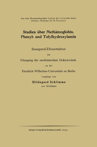 Abbildung von: Studien über Methämoglobin, Phenyl- und Tolylhydroxylamin - Springer