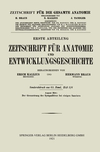 Abbildung von: Der Grenzstrang des Sympathicus bei einigen Sauriern - J.F. Bergmann-Verlag