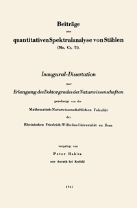 Abbildung von: Beiträge zur quantitativen Spektralanalyse von Stählen (Mo, Cr, Ti) - Springer