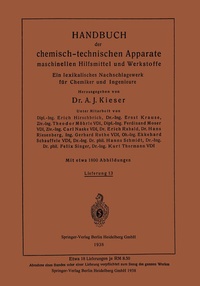 Abbildung von: Handbuch der chemisch-technischen Apparate maschinellen Hilfsmittel und Werkstoffe - Springer