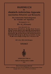 Abbildung von: Handbuch der chemisch-technischen Apparate maschinellen Hilfsmittel und Werkstoffe - Springer