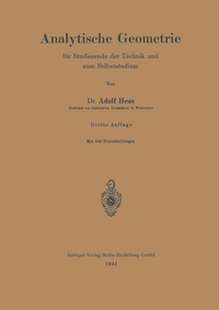 Abbildung von: Analytische Geometrie für Studierende der Technik und zum Selbststudium - Springer