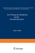 Cover: Zur Wirkung des Morphiums auf den Eiwei&szlig;stoffwechsel - Springer