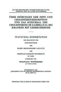 Abbildung von: Über Störungen der Fett- und Cholesterinresorption und das Schicksal des Cholesterins im Darmkanal bei Kranken mit Lebercirrhose - Springer