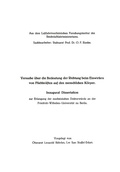 Cover: Versuche &uuml;ber die Bedeutung der Richtung beim Einwirken von Fliehkr&auml;ften auf den menschlichen K&ouml;rper - Springer