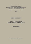 Cover: Freiwillige Gerichtsbarkeit - Springer