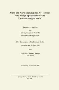 Abbildung von: Über die Anreicherung des N15-Isotops und einige spektroskopische Untersuchungen am N15 - Springer