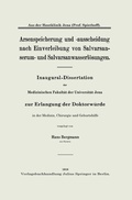 Cover: Arsenspeicherung und -ausscheidung nach Einverleibung von Salvarsanserum- und Salvarsanwasserl&ouml;sungen - Springer