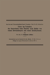 Abbildung von: Ueber das Verhalten des Gaswechsels beim Diabetes nach Zufuhr von reinen Eiweisskörpern und reinen Kohlehydraten - Springer