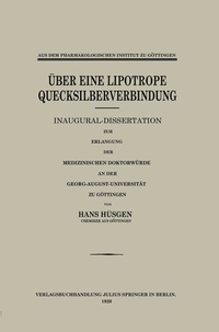 Abbildung von: Über Eine Lipotrope Quecksilberverbindung - Springer