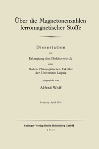 Abbildung von: Über die Magnetonenzahlen ferromagnetischer Stoffe - Springer