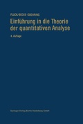 Cover: Einf&uuml;hrung in die Theorie der Quantitativen Analyse - Steinkopff