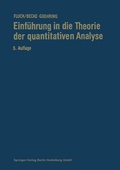 Cover: Einf&uuml;hrung in die Theorie der quantitativen Analyse - Steinkopff