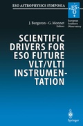 Cover: Scientific Drivers for ESO Future VLT/VLTI Instrumentation - Springer