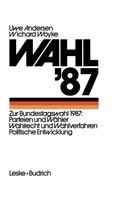 Cover: Wahl '87 - VS Verlag f&uuml;r Sozialwissenschaften