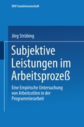 Cover: Subjektive Leistungen im Arbeitsproze&szlig; - Deutscher Universit&auml;tsverlag