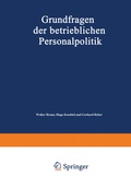 Cover: Grundfragen der betrieblichen Personalpolitik - Springer Gabler