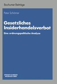 Abbildung von: Gesetzliches Insiderhandelsverbot - Springer Gabler