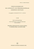 Cover: Entwicklung spektrochemischer Analysenverfahren f&uuml;r technische Gl&auml;ser und &auml;hnliche Stoffe - VS Verlag f&uuml;r Sozialwissenschaften