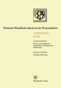 Abbildung von: Struktur und physikalische Eigenschaften metallorganischer Verbindungen. Kristallzuchtforschung - VS Verlag für Sozialwissenschaften
