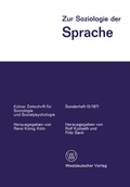 Cover: Zur Soziologie der Sprache - VS Verlag f&uuml;r Sozialwissenschaften