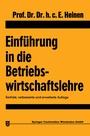 Cover: Einführung in die Betriebswirtschaftslehre - Springer Gabler