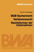Cover: BGB-Sachenrecht Verfahrensrecht Rechtsformen der Unternehmen - Springer Gabler