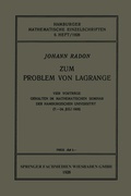 Cover: Zum Problem von Lagrange - Vieweg+Teubner Verlag