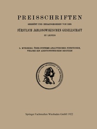 Abbildung von: Über Systeme Analytischer Funktionen Welche ein Additionstheorem Besitzen - Vieweg+Teubner Verlag