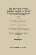 Cover: &Uuml;ber den selektiven Photoeffekt an Metallschichten, die durch kathodische Zerst&auml;ubung hergestellt sind - Vieweg+Teubner Verlag