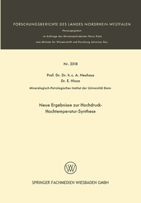 Abbildung von: Neue Ergebnisse zur Hochdruck-Hochtemperatur-Synthese - VS Verlag für Sozialwissenschaften