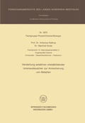 Cover: Herstellung selektiver chelatbildender Ionenaustauscher zur Anreicherung von Metallen - VS Verlag f&uuml;r Sozialwissenschaften