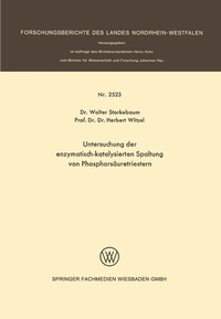 Abbildung von: Untersuchung der enzymatisch-katalysierten Spaltung von Phosphorsäuretriestern - VS Verlag für Sozialwissenschaften