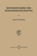 Cover: Methodenlehre der Sozialwissenschaften - Springer