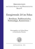 Cover: Energiewende 2.0 im Fokus - trafo Wissenschaftsverlag