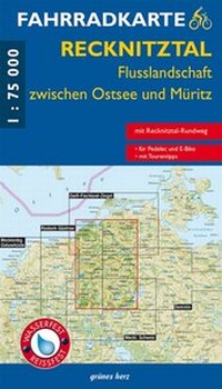 Abbildung von: Fahrradkarte Recknitztal, Flusslandschaft zwischen Ostsee und Müritz - grünes herz