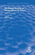 Cover: The English Register of Oseney Abbey, by Oxford - Routledge