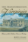 Cover: The Transformation of Virginia, 1740-1790 - Omohundro Institute and UNC Press