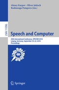 Cover: Speech and Computer - Springer