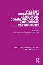 Cover: Recent Advances in Language, Communication, and Social Psychology - Routledge