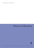 Cover: Values in Education - Continuum Publishing Corporation