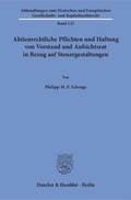 Abbildung von: Aktienrechtliche Pflichten und Haftung von Vorstand und Aufsichtsrat in Bezug auf Steuergestaltungen. - Duncker & Humblot