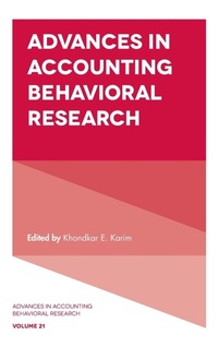 Abbildung von: Advances in Accounting Behavioral Research - Emerald Publishing Limited
