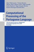 Cover: Computational Processing of the Portuguese Language - Springer