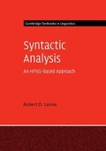 Cover: Syntactic Analysis - Cambridge University Press