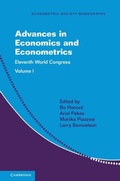 Cover: Advances in Economics and Econometrics: Volume 1 - Cambridge University Press
