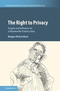 Cover: Right to Privacy - Cambridge University Press
