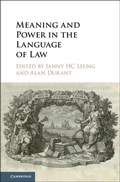 Cover: Meaning and Power in the Language of Law - Cambridge University Press